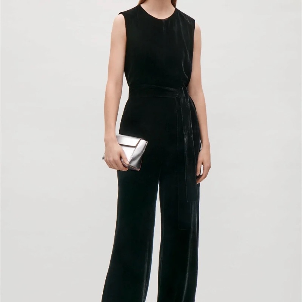 COS Belted velvet jumpsuit